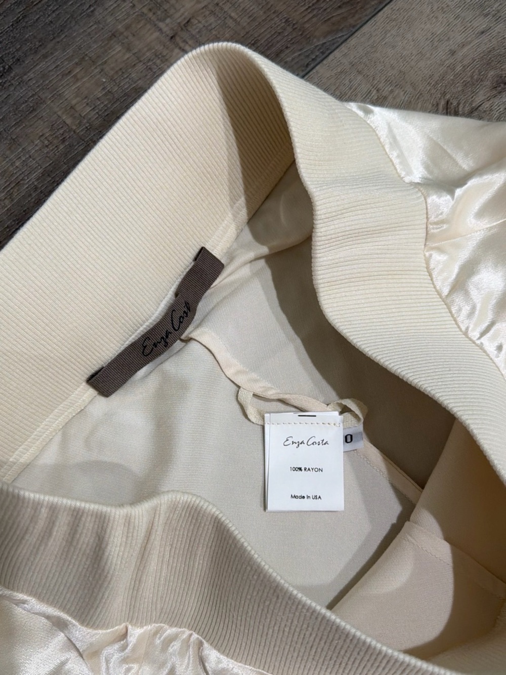 Enza Costa satin bias pants in antique white - Picture 5 of 8